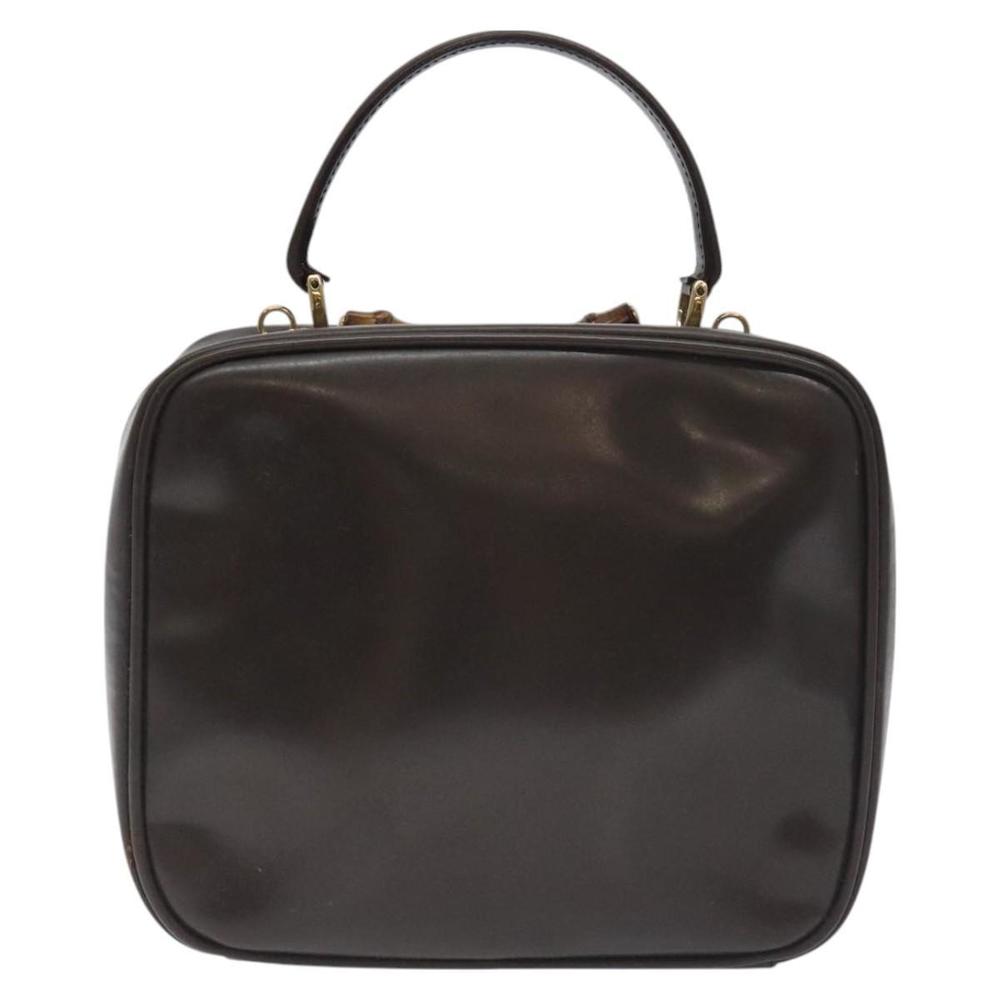 GUCCI Bamboo Hand Bag Patent leather Dark Brown Gold 000 270 0323 Auth 129452 - Picture 3 of 16
